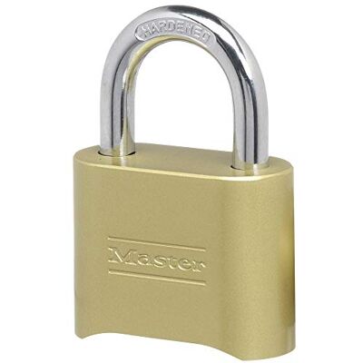 Master Lock Cerradura combinada, latón, 1 pulgada Master Lock Cerradura combinada, latón, 1 pulgada