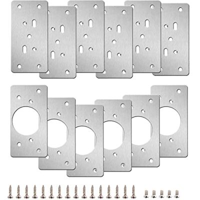 RUXIEWEY Juego de 12 piezas de reparación de bisagras – Placa de reparación de bisagras de gabinete de acero inoxidable, placa de fijación de bisagra para gabinetes de cocina, soportes de reparación de RUXIEWEY Juego de 12 piezas de reparación de bisagras – Placa de reparación de bisagras de gabinete de acero inoxidable, placa de fijación de bisagra para gabinetes de cocina, soportes de reparación de