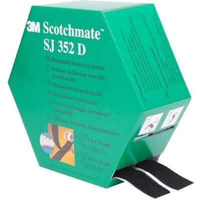3M Sistema de cierre reposicionable SJ352D es una alternativa sencilla a cremalleras, tornillos, broches, enganches, pasadores 2 x 25mm X 5m, negro (1 unidad) 3M Sistema de cierre reposicionable SJ352D es una alternativa sencilla a cremalleras, tornillos, broches, enganches, pasadores 2 x 25mm X 5m, negro (1 unidad)