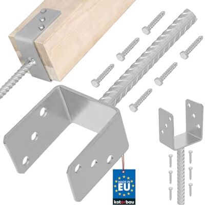 KOTARBAU ® Soporte para Poste Pie de Pilar Acero Galvanizado 101 mm Plata Anclaje Madera Base para Poste de Madera Resistente a la Corrosión Fácil Montaje KOTARBAU ® Soporte para Poste Pie de Pilar Acero Galvanizado 101 mm Plata Anclaje Madera Base para Poste de Madera Resistente a la Corrosión Fácil Montaje
