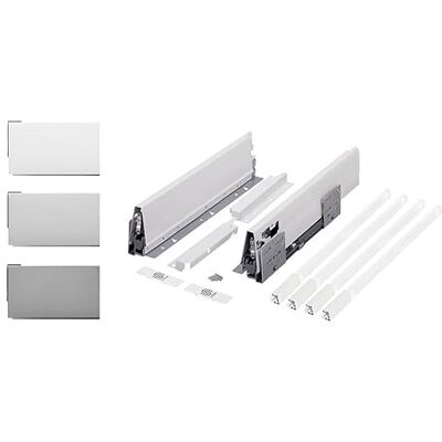 cyclingcolors 2x Cajón completo con guías + lateral + soporte frontal + trasero + tapa + tornillos, corredera, riel, muebles, cocina, altura 204mm, longitud 300mm, blanco, reling cuadrado x4 cyclingcolors 2x Cajón completo con guías + lateral + soporte frontal + trasero + tapa + tornillos, corredera, riel, muebles, cocina, altura 204mm, longitud 300mm, blanco, reling cuadrado x4