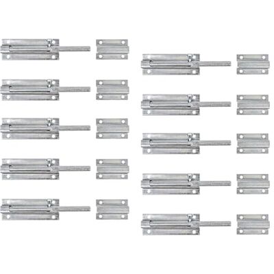 Alberts Pestillo de perno con mango de botón, galvanizado, pasivado de capa gruesa, trabilla fijada, 90 x 150 mm, juego de 10 unidades Alberts Pestillo de perno con mango de botón, galvanizado, pasivado de capa gruesa, trabilla fijada, 90 x 150 mm, juego de 10 unidades