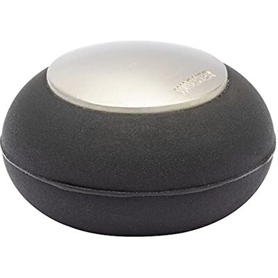WAGNER Tope de Puerta y Pared ROUND, Tope de Puerta Parachoque – Ø 30 x 17 mm, Óptica Acero Inoxidable, Goma Termoplástica, Negro, para Atornillar, Incluye Taco y Tornillo – WAGNER Tope de Puerta y Pared ROUND, Tope de Puerta Parachoque – Ø 30 x 17 mm, Óptica Acero Inoxidable, Goma Termoplástica, Negro, para Atornillar, Incluye Taco y Tornillo –