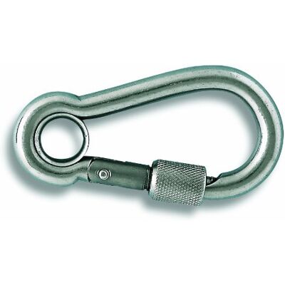 Chapuis Mosquetón con tornillo Acero inoxidable 270 kg Diámetro 10 mm Largo 100 mm Chapuis Mosquetón con tornillo Acero inoxidable 270 kg Diámetro 10 mm Largo 100 mm