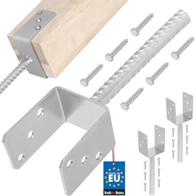 KOTARBAU ® 2 uds Soporte para Poste Pie de Pilar Acero Galvanizado 81 mm Plata Anclaje Madera Base para Poste de Madera Resistente a la Corrosión Fácil Montaje KOTARBAU ® 2 uds Soporte para Poste Pie de Pilar Acero Galvanizado 81 mm Plata Anclaje Madera Base para Poste de Madera Resistente a la Corrosión Fácil Montaje