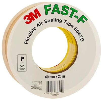 3M Cinta de Sellado de Aire Flexible 8067E FAST F, 60 mm x 25 m, 0.25 mm 3M Cinta de Sellado de Aire Flexible 8067E FAST F, 60 mm x 25 m, 0.25 mm