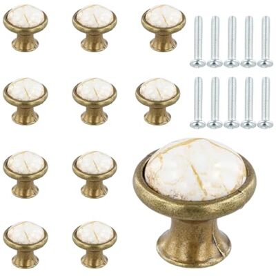 AvoDovA 10PCS Cerámica Pomo de Armario Redondo, 33MM Pomos y Tiradores de Muebles, Vintage Tirador para Cajón, Pomos para Puertas Armarios de Cocina Cajones de Comodas Antiguos (B-Bronce) AvoDovA 10PCS Cerámica Pomo de Armario Redondo, 33MM Pomos y Tiradores de Muebles, Vintage Tirador para Cajón, Pomos para Puertas Armarios de Cocina Cajones de Comodas Antiguos (B-Bronce)
