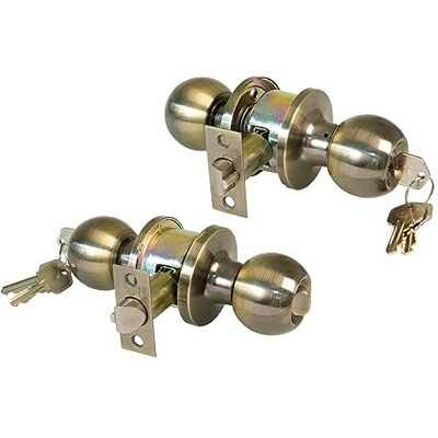Amig Pomo Puerta Entrada Con Picaporte de Entrada 60/70 mm Pomo de Bola en Ambos Lados Con Cerradura y Condena Sistema Antitarjeta Para Puertas de Madera Latón Cuero Amig Pomo Puerta Entrada Con Picaporte de Entrada 60/70 mm Pomo de Bola en Ambos Lados Con Cerradura y Condena Sistema Antitarjeta Para Puertas de Madera Latón Cuero
