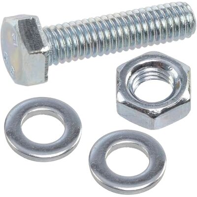 AERZETIX Juego de 25 tornillos M6x25 mm con cabeza hexagonal + 50 arandelas M6x12 mm + 25 tuercas hexagonales M6 para bricolaje y fijación ligera en acero AERZETIX Juego de 25 tornillos M6x25 mm con cabeza hexagonal + 50 arandelas M6x12 mm + 25 tuercas hexagonales M6 para bricolaje y fijación ligera en acero