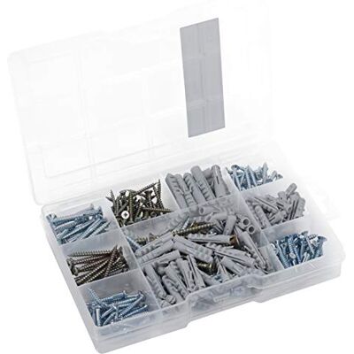 Connex Juego de tornillos universales y de madera (259 piezas, con accionamiento Pozidriv, galvanizado, tornillos con tacos, caja surtida, ) Connex Juego de tornillos universales y de madera (259 piezas, con accionamiento Pozidriv, galvanizado, tornillos con tacos, caja surtida, )