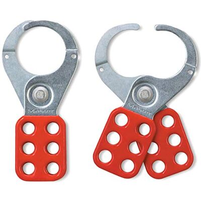 Master Lock Aldaba de consignación de acero, espacio de mordaza de 38 mm Master Lock Aldaba de consignación de acero, espacio de mordaza de 38 mm
