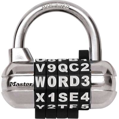 Master Lock Candado de combinación con cuerpo cromado y candado con grillete de acero, Master Lock Candado de combinación con cuerpo cromado y candado con grillete de acero,