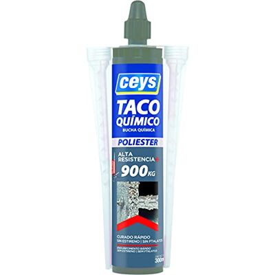 ceys Taco quimico resina poliester Alta resistencia +900 Kg Endurecimiento rápido 300 ml ceys Taco quimico resina poliester Alta resistencia +900 Kg Endurecimiento rápido 300 ml