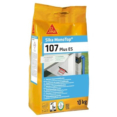 SIKA Mortero impermeabilizante MonoTop-107 Plus ES Gris Uso en interior y exterior Hormigón, mortero, piedra y fibrocemento 10 kg SIKA Mortero impermeabilizante MonoTop-107 Plus ES Gris Uso en interior y exterior Hormigón, mortero, piedra y fibrocemento 10 kg