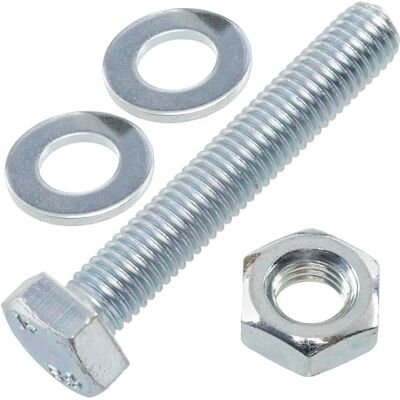 AERZETIX Juego de 10 tornillos de cabeza hexagonal M10x60 mm + 20 arandelas M10x20 mm + 10 tuercas hexagonales M10 para bricolaje y fijación ligera acero AERZETIX Juego de 10 tornillos de cabeza hexagonal M10x60 mm + 20 arandelas M10x20 mm + 10 tuercas hexagonales M10 para bricolaje y fijación ligera acero