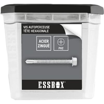 Scell-it ESSBOX Tornillo autoperforante (cincado blanco, cabeza hexagonal, diámetro de 4,5 mm x 25 mm, caja de 500 – EX-94704148025 Scell-it ESSBOX Tornillo autoperforante (cincado blanco, cabeza hexagonal, diámetro de 4,5 mm x 25 mm, caja de 500 – EX-94704148025