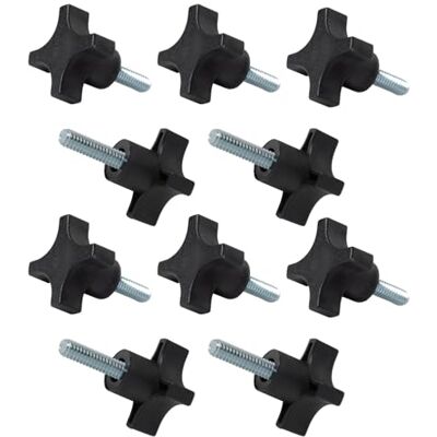 POWERTEC Perillas de perno de 4 puntos, perilla de estrella de tornillo roscado de 5/16"-18 con perno de 1", paquete de 10 POWERTEC Perillas de perno de 4 puntos, perilla de estrella de tornillo roscado de 5/16"-18 con perno de 1", paquete de 10