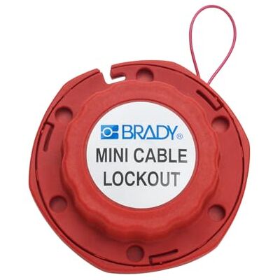 Brady Sistema de Bloqueo de Cable de Acero en Miniatura, 100mm x 2.44m x 45mm, Rojo Brady Sistema de Bloqueo de Cable de Acero en Miniatura, 100mm x 2.44m x 45mm, Rojo