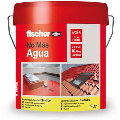 fischer Pintura Impermeabilizante con Fibras Resistente al Agua y Exteriores Protección Elástica y Antideslizante Ideal para Terrazas y Techos 4L (Cubo 5kg) Blanco fischer Pintura Impermeabilizante con Fibras Resistente al Agua y Exteriores Protección Elástica y Antideslizante Ideal para Terrazas y Techos 4L (Cubo 5kg) Blanco