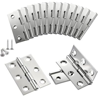 ASelected Bisagras plegables de acero inoxidable con tornillos, 44 mm × 32 mm, 20 unidades ASelected Bisagras plegables de acero inoxidable con tornillos, 44 mm × 32 mm, 20 unidades
