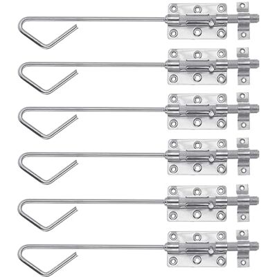 Alberts Cerradura de perno con lazo fijo galvanizado pasivado de capa gruesa placa 100 x 60 mm pernos 16 x 400 mm juego de 6 Alberts Cerradura de perno con lazo fijo galvanizado pasivado de capa gruesa placa 100 x 60 mm pernos 16 x 400 mm juego de 6