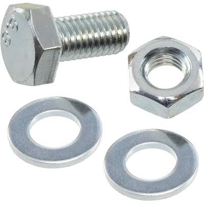 AERZETIX Juego de 15 tornillos de cabeza hexagonal M10x20 mm + 30 arandelas M10x20 mm + 15 tuercas hexagonales M10 para bricolaje y fijación ligera acero AERZETIX Juego de 15 tornillos de cabeza hexagonal M10x20 mm + 30 arandelas M10x20 mm + 15 tuercas hexagonales M10 para bricolaje y fijación ligera acero