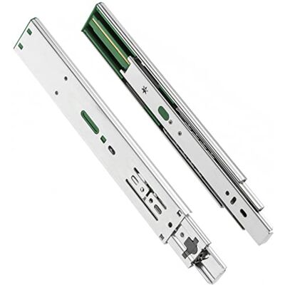 GTV Rieles para cajones H45, 45,3 x 550 mm, acero galvanizado fuerte, sistema de rieles de cierre suave, riel telescópico, guía esférica, soporta hasta 30 kg, 1 juego = 2 unidades GTV Rieles para cajones H45, 45,3 x 550 mm, acero galvanizado fuerte, sistema de rieles de cierre suave, riel telescópico, guía esférica, soporta hasta 30 kg, 1 juego = 2 unidades