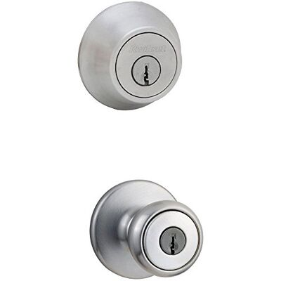 Kwikset Pomo de entrada/cerrojo de seguridad, cromo satinado Kwikset Pomo de entrada/cerrojo de seguridad, cromo satinado
