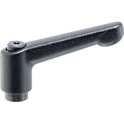 Halder Palanca de sujeción Ajustable, Negro, d1=13 mm / d2=M4 Halder Palanca de sujeción Ajustable, Negro, d1=13 mm / d2=M4