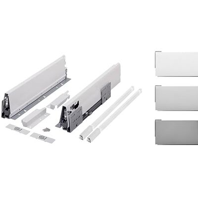 cyclingcolors 2x Cajón completo con guías + lateral + soporte frontal + trasero + tapa + tornillos, corredera, riel, muebles, cocina, altura 140mm, longitud 450mm, gris, reling cuadrado cyclingcolors 2x Cajón completo con guías + lateral + soporte frontal + trasero + tapa + tornillos, corredera, riel, muebles, cocina, altura 140mm, longitud 450mm, gris, reling cuadrado