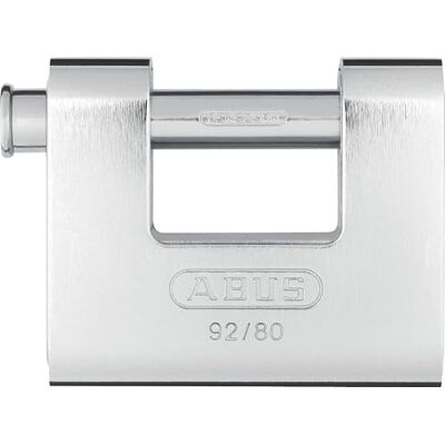 ABUS Candado monobloque 92/80 candado de latón con revestimiento de acero para máquinas expendedoras, persianas enrollables y mucho más con perno de gran grosor nivel de seguridad 8 ABUS Candado monobloque 92/80 candado de latón con revestimiento de acero para máquinas expendedoras, persianas enrollables y mucho más con perno de gran grosor nivel de seguridad 8