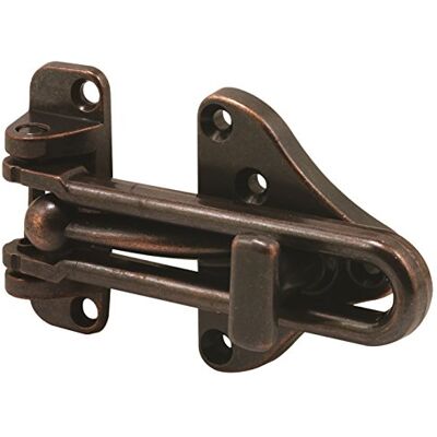 PRiME Defender seguridad Barra de oscilación de protector de puerta con cerradura de alta seguridad auxiliar, Classic acabado en bronce, 1-Pack PRiME Defender seguridad Barra de oscilación de protector de puerta con cerradura de alta seguridad auxiliar, Classic acabado en bronce, 1-Pack