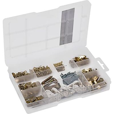 Connex Surtido de 242 ganchos para cuadros – Ganchos y ganchos en juego – Preclasificados en práctica caja de plástico – Uso universal / Colgador para marcos de fotos / Caja surtida Connex Surtido de 242 ganchos para cuadros – Ganchos y ganchos en juego – Preclasificados en práctica caja de plástico – Uso universal / Colgador para marcos de fotos / Caja surtida
