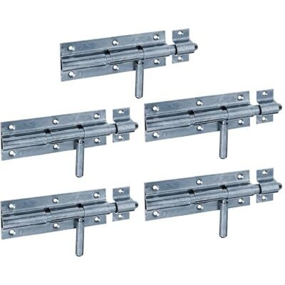 Alberts Pestillo de perno con mango redondo y bucle de seguridad galvanizado azul Paltte 160 x 210 mm, juego de 5 unidades Alberts Pestillo de perno con mango redondo y bucle de seguridad galvanizado azul Paltte 160 x 210 mm, juego de 5 unidades