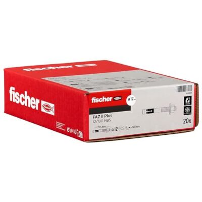 fischer Anclaje de perno con disco de madera FAZ II Plus 12/100, anclaje para cargas pesadas, vida útil de más de 120 años, aprobación sísmica y ETA, montaje sin limpieza de pozos fischer Anclaje de perno con disco de madera FAZ II Plus 12/100, anclaje para cargas pesadas, vida útil de más de 120 años, aprobación sísmica y ETA, montaje sin limpieza de pozos