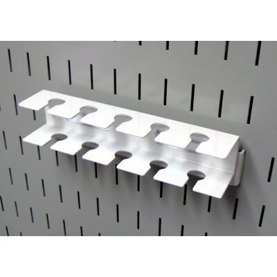Wall Control Soporte de herramientas ranurado para tablero perforado, accesorio de metal ranurado solo Pegboard, color blanco Wall Control Soporte de herramientas ranurado para tablero perforado, accesorio de metal ranurado solo Pegboard, color blanco