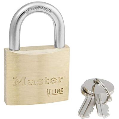 Master Lock Candado de llave de latón, Dorado, 6 x 4 x 1.3 cm Master Lock Candado de llave de latón, Dorado, 6 x 4 x 1.3 cm