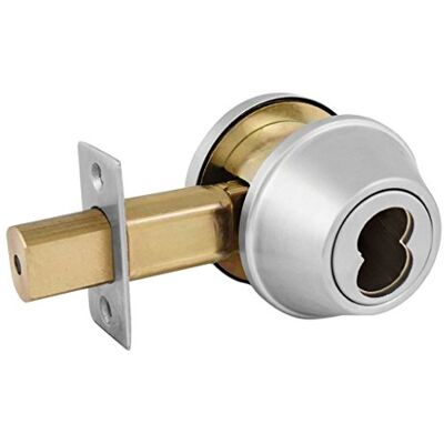 Master Lock Cerrojo de seguridad SFIC de grado comercial 2 de un solo cilindro, acabado cromado cepillado Master Lock Cerrojo de seguridad SFIC de grado comercial 2 de un solo cilindro, acabado cromado cepillado