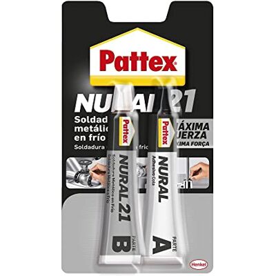 Pattex Nural 21, soldadura reparadora metálica en frío, pega&repara, 120 ml, blanco Pattex Nural 21, soldadura reparadora metálica en frío, pega&repara, 120 ml, blanco