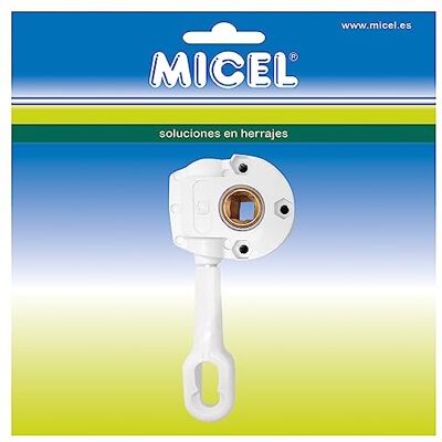 Micel Máquina para enrollar toldo, con enganche para manivela, gancho largo 110 mm, mecanismo 1:11, para toldos rectos, Color blanco, 77 x 35 x 175 mm Micel Máquina para enrollar toldo, con enganche para manivela, gancho largo 110 mm, mecanismo 1:11, para toldos rectos, Color blanco, 77 x 35 x 175 mm