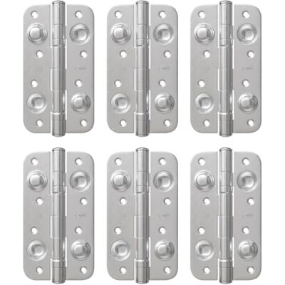 Amig Pack de 6 Bisagras de Seguridad, Para Puertas de Entrada, Sistema Antipalanca, 150 x 82 x 3 mm, Cantos Redondos, Acero, Plateado mate Amig Pack de 6 Bisagras de Seguridad, Para Puertas de Entrada, Sistema Antipalanca, 150 x 82 x 3 mm, Cantos Redondos, Acero, Plateado mate