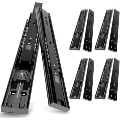 AOLISHENG 5 pares de corredores de cajón de cierre suave de 550 mm, rodamientos de bolas, de extensión completa, deslizamientos de cajón resistentes, capacidad de carga de 45 kg AOLISHENG 5 pares de corredores de cajón de cierre suave de 550 mm, rodamientos de bolas, de extensión completa, deslizamientos de cajón resistentes, capacidad de carga de 45 kg