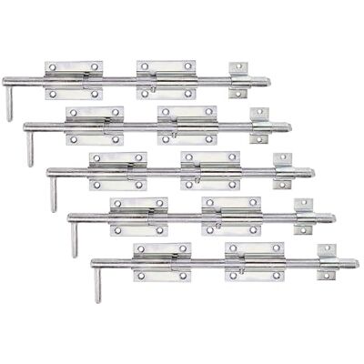 Alberts Cerradura de perno con lazo fijo galvanizado pasivado de capa gruesa placa 90 x 60 mm pernos 16 x 400 mm juego de 5 Alberts Cerradura de perno con lazo fijo galvanizado pasivado de capa gruesa placa 90 x 60 mm pernos 16 x 400 mm juego de 5
