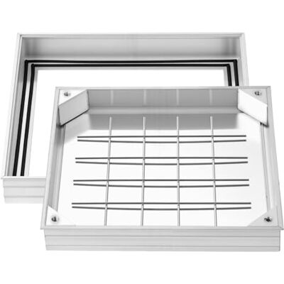 VEVOR Tapa de Alcantarilla Empotrada con Marco de Aleación de Aluminio, Tapa de Cisterna Cuadrada 40 x 40 cm, Cubierta de Inspección de Canal de Drenaje Integrada para Pavimentos, Jardines, Patios VEVOR Tapa de Alcantarilla Empotrada con Marco de Aleación de Aluminio, Tapa de Cisterna Cuadrada 40 x 40 cm, Cubierta de Inspección de Canal de Drenaje Integrada para Pavimentos, Jardines, Patios