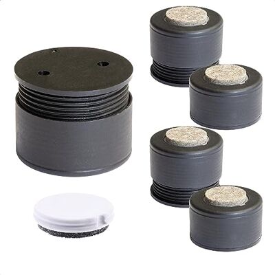 WAGNER Justus Lounge Patas para Muebles, 4 Unidades, 45 x 25-35 mm, plástico Negro, Incluye QuickClick® 2 en 1 Duo de plástico/Fieltro de 30 mm de diámetro, Placa atornillable de 43 mm de WAGNER Justus Lounge Patas para Muebles, 4 Unidades, 45 x 25-35 mm, plástico Negro, Incluye QuickClick® 2 en 1 Duo de plástico/Fieltro de 30 mm de diámetro, Placa atornillable de 43 mm de