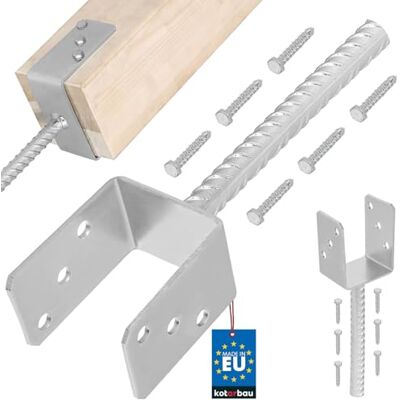 KOTARBAU ® Soporte para Poste Pie de Pilar Acero Galvanizado 81 mm Plata Anclaje Madera Base para Poste de Madera Resistente a la Corrosión Fácil Montaje KOTARBAU ® Soporte para Poste Pie de Pilar Acero Galvanizado 81 mm Plata Anclaje Madera Base para Poste de Madera Resistente a la Corrosión Fácil Montaje