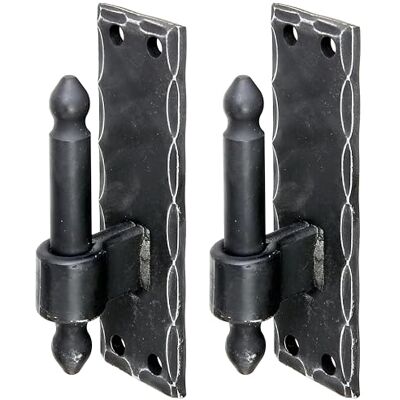 Alberts Abrazadera sobre placa, forma de hierro forjado con gancho DI o DII, revestido de plástico negro, encaje posterior Ø16 mm, placa 150 x 45 mm, Juego de 2 Alberts Abrazadera sobre placa, forma de hierro forjado con gancho DI o DII, revestido de plástico negro, encaje posterior Ø16 mm, placa 150 x 45 mm, Juego de 2