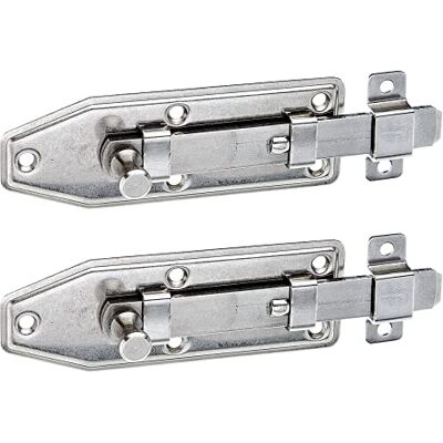 Alberts GAH- 113278 Cerrojo para ventana (recto, con trabilla fija, acero inoxidable, placa de 100 x 35 mm, 2 unidades) Alberts GAH- 113278 Cerrojo para ventana (recto, con trabilla fija, acero inoxidable, placa de 100 x 35 mm, 2 unidades)