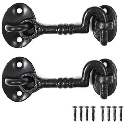 Merriway Gancho tradicional para cabina (hierro fundido, 75 mm, 2 unidades), negro Merriway Gancho tradicional para cabina (hierro fundido, 75 mm, 2 unidades), negro