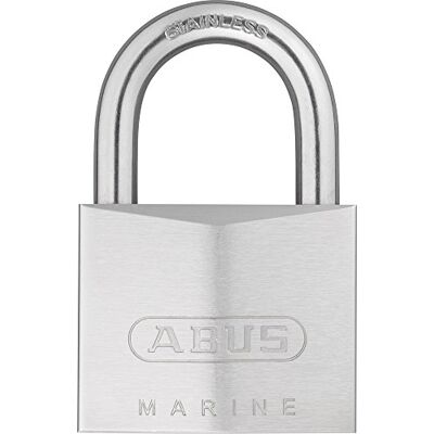 ABUS Candado Marine 75IB/50 resistente a la intemperie cuerpo del candado de latón con revestimiento de níquel perlado nivel de seguridad 7 plateado ABUS Candado Marine 75IB/50 resistente a la intemperie cuerpo del candado de latón con revestimiento de níquel perlado nivel de seguridad 7 plateado